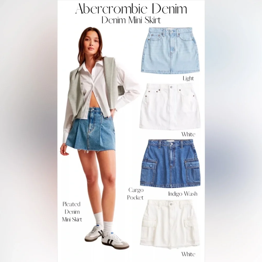 Abercrombie Pleated Denim Mini Skirt Sz 25